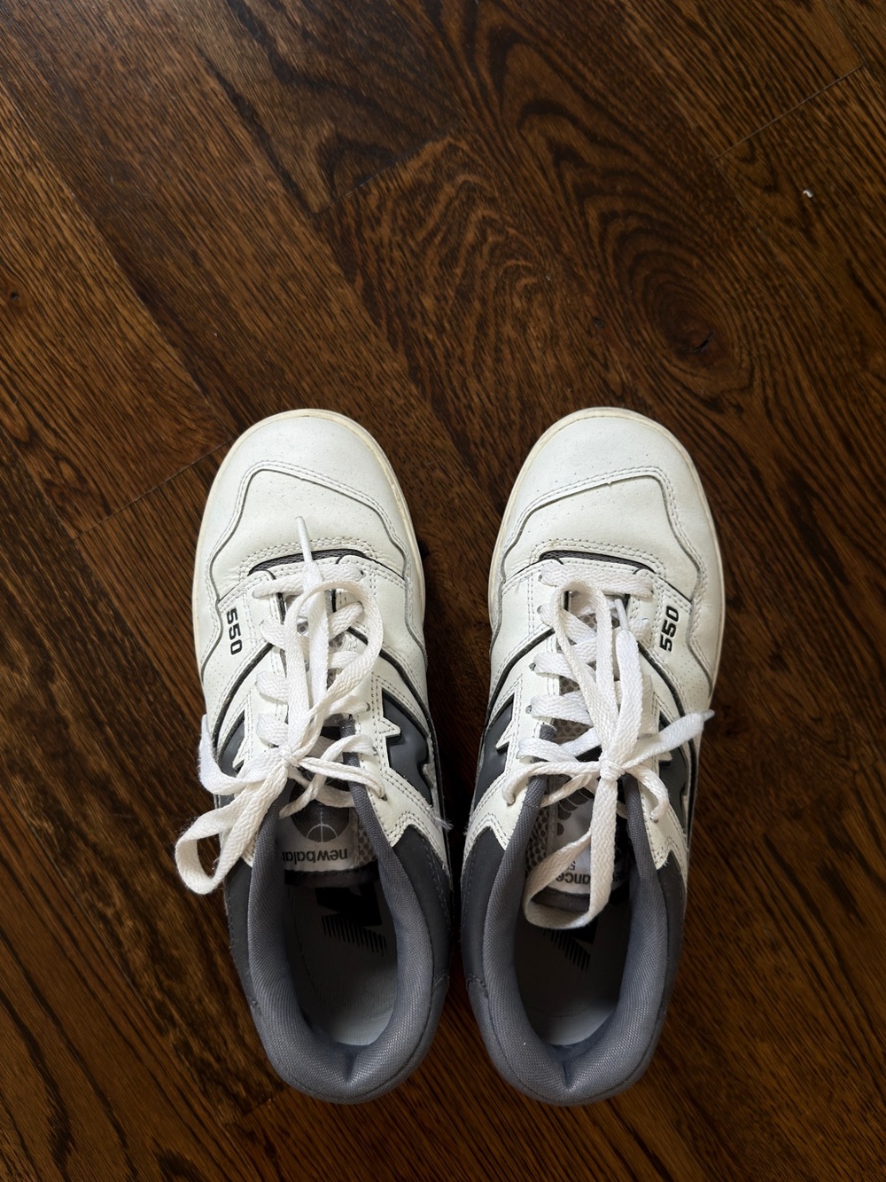 New Balance White and Gray Athletic Sneakers